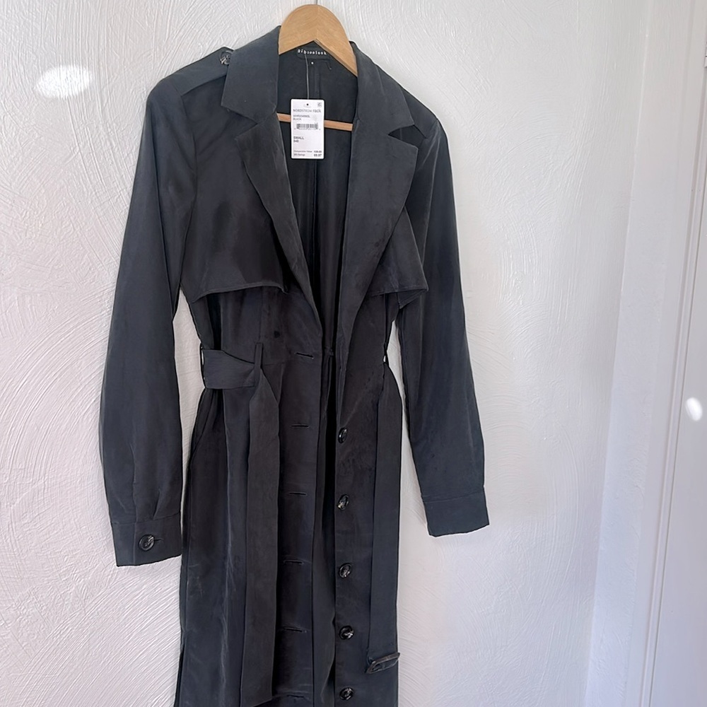 Faux Suede Lightweight Trench Coat - Size Small - New With Tags